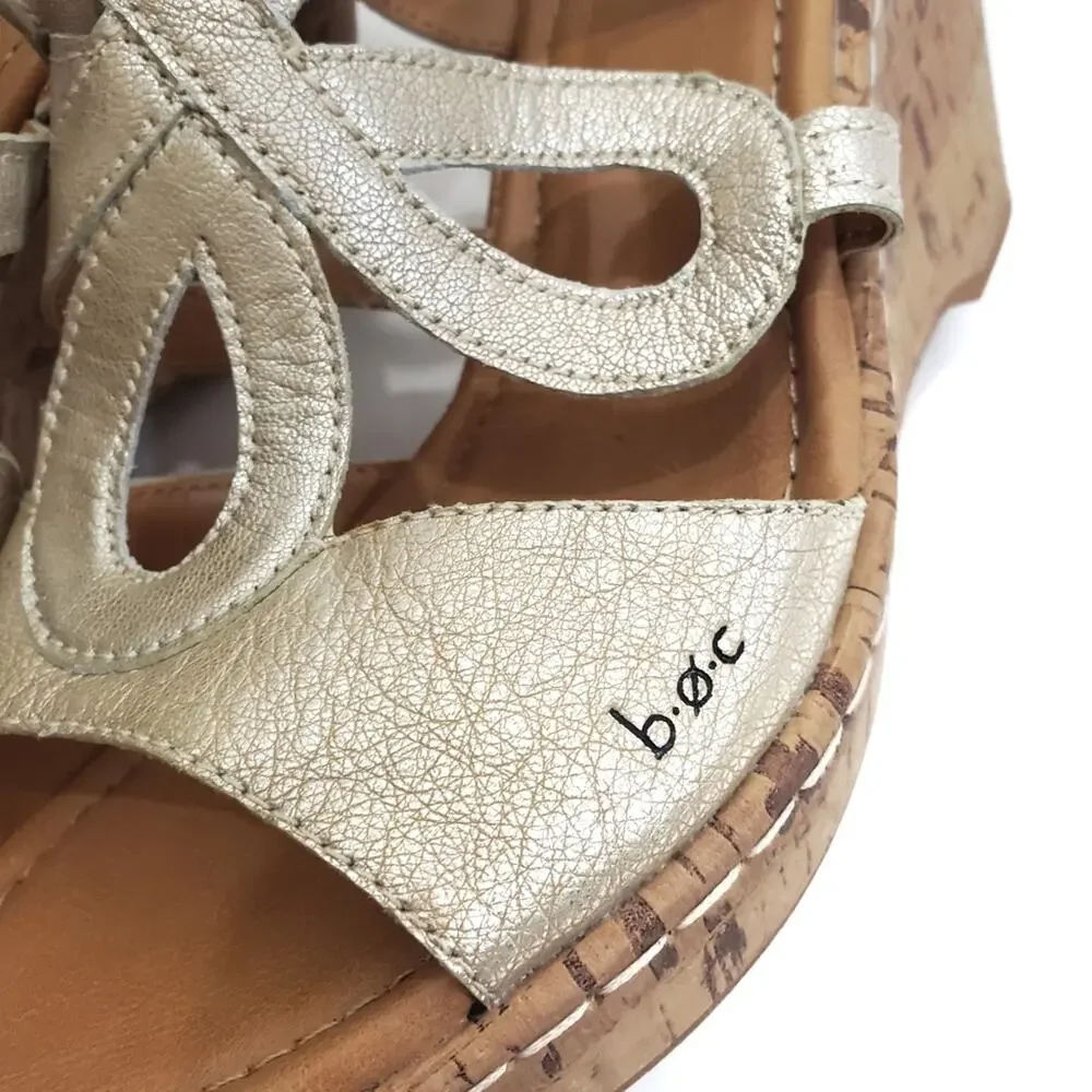 NEW Born BOC | Jayna Natural Leather Wedge Sandals
